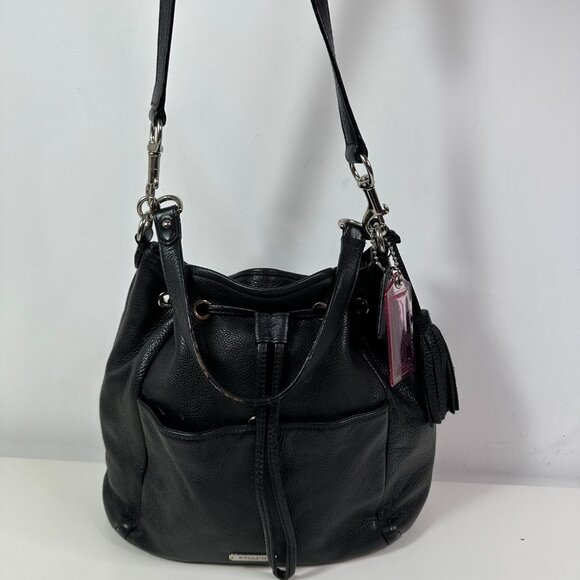 Coach Avery Black Pebble Leather Hobo Drawstring Shoulder Bag 27003 - Picture 2 of 16